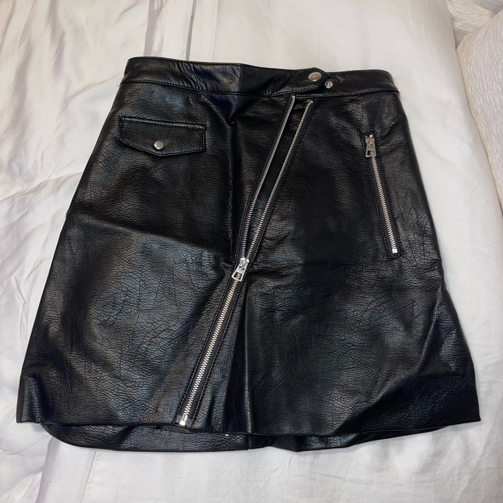 H&M Black Leather Skirt